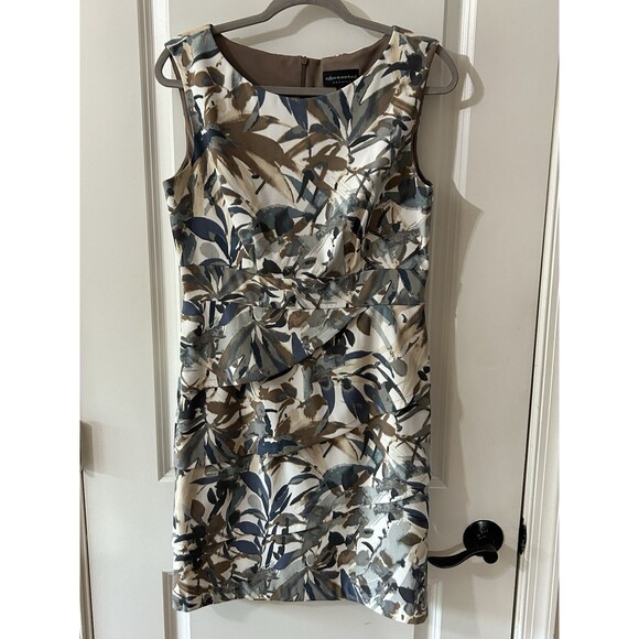 Connected Apparel Size 10 Women’s Printed Tiered Sleeveless Dress Career - Picture 1 of 8